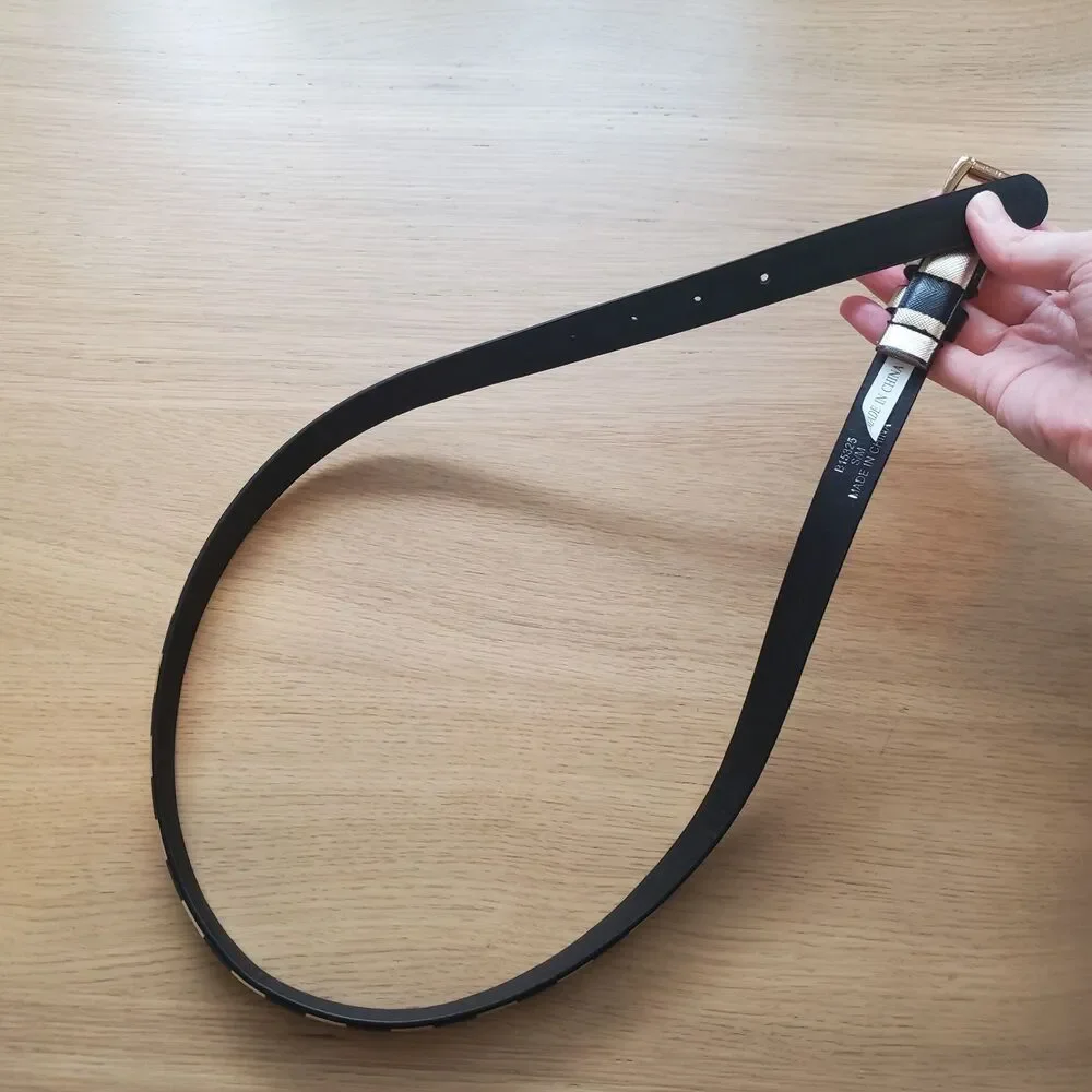 Unbranded Black & Gold Striped Belt